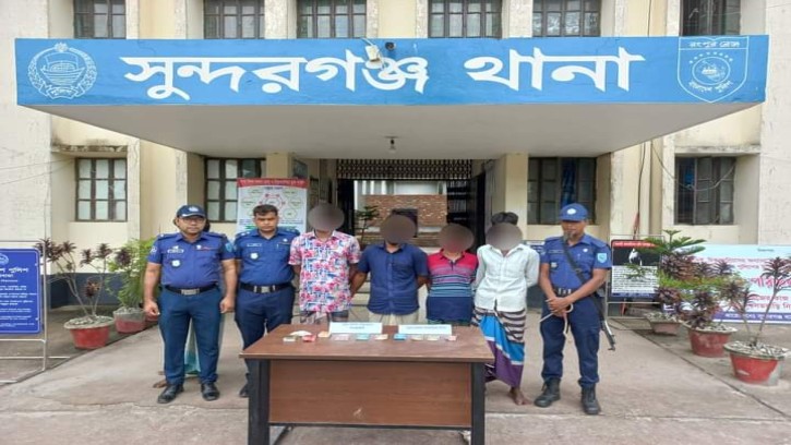 সুন্দরগঞ্জে জুয়া খেলার সরঞ্জামসহ ৪ জুয়ারী গ্রেফতার