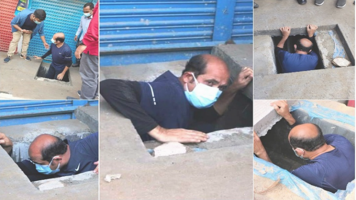  ড্রেনে নেমে আলোচিত মেয়র আতিকুল