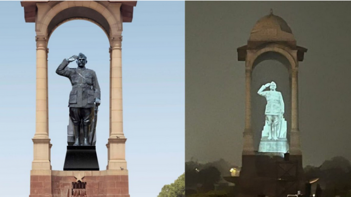 ইন্ডিয়া গেটে সুভাষ চন্দ্র বসুর হলোগ্রাম মূর্তি উন্মোচন করলেন মোদি