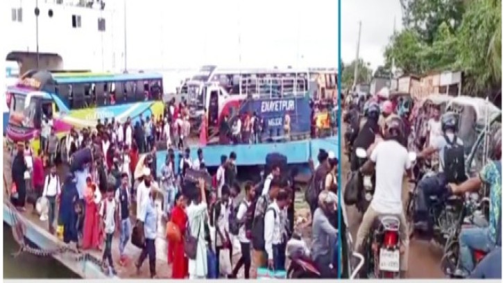 দৌলতদিয়ায় ঘরমুখো যাত্রীর ভিড়, নেই কোন ভোগান্তি