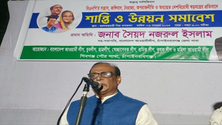 শিবগঞ্জে সন্ত্রাস-নৈরাজ্যের প্রতিবাদে শান্তি ও উন্নয়ন সমাবেশ