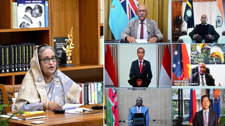 সংঘাত বন্ধে বিশ্ব নেতাদের প্রতি ঐক্যের আহ্বান প্রধানমন্ত্রীর