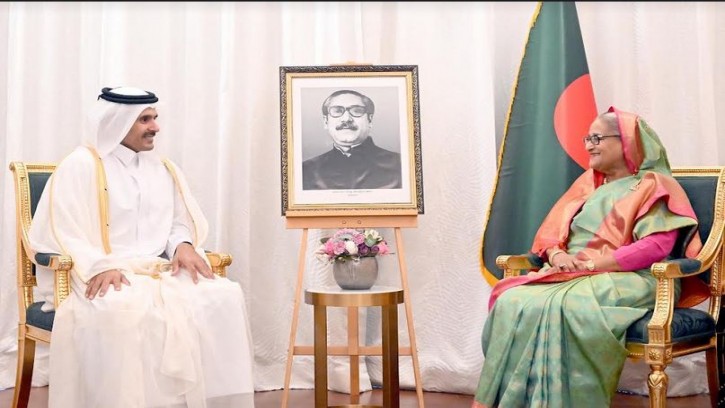 কাতারের প্রধানমন্ত্রীর সঙ্গে শেখ হাসিনার বৈঠক