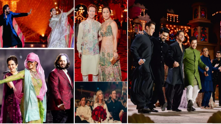 আম্বানিপুত্রের বিবাহ-পূর্ব অনুষ্ঠানে তারকা ও খ্যাতিমান ব্যক্তিত্বদের মিলনমেলা