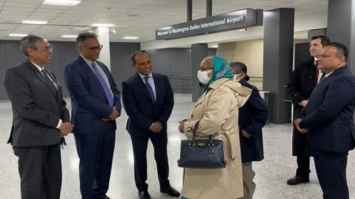 লন্ডনের উদ্দেশে প্রধানমন্ত্রীর ওয়াশিংটন ত্যাগ