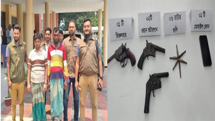 বেনাপোলে ৩টি আগ্নেয়াস্ত্র ও গুলিসহ দু‘চরমপন্থী আটক