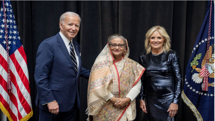 জো বাইডেনের অভ্যর্থনায় প্রধানমন্ত্রীর যোগদান