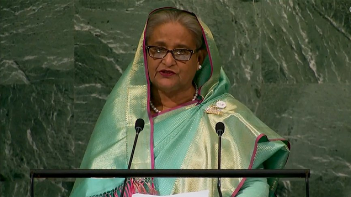 জাতিসংঘে ভাষণে যুদ্ধ বন্ধের আহবান প্রধানমন্ত্রীর