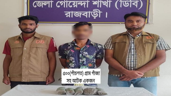 রাজবাড়ী গোয়েন্দা পুলিশের অভিযানে গাঁজাসহ একজন আটক