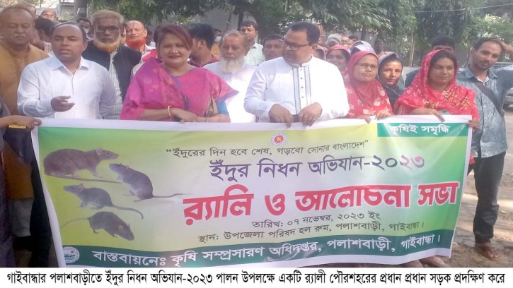 পলাশবাড়ীতে ইঁদুর নিধন অভিযান উপলক্ষে র‌্যালী ও আলোচনা সভা