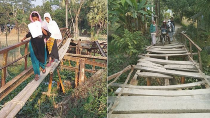 বাউফলে একযুগেও নির্মিত হয়নি ঝুঁকিপূর্ণ দুই সেতু