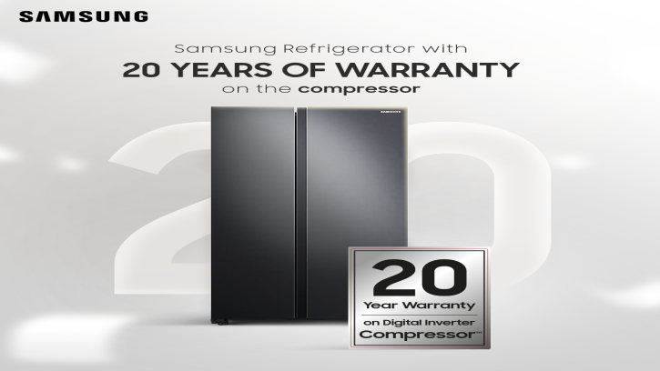 স্যামসাং রেফ্রিজারেটর এখন ২০ বছরের ওয়ারেন্টি সহ !
